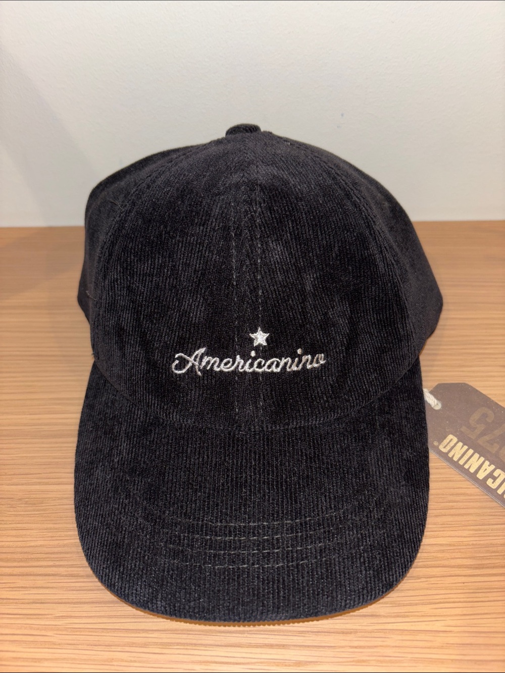 Men's Black Corduroy Baseball Cap
